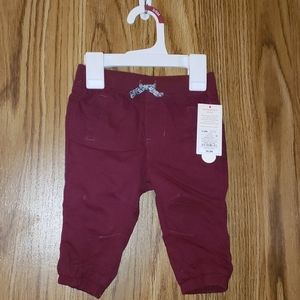 Burgundy 3-6 month pants